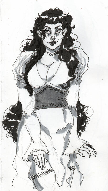 Black &amp; White Fullbody-ish (Traditional)